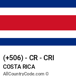 Costa Rica 506 Cr Country Code Cri All Country Code