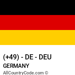 Germany Country and phone Codes : +49, DE, DEU