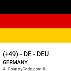 Germany Country and phone Codes : +49, DE, DEU Germany Country and phone Codes : +49, DE, DEU