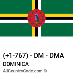 Dominica Country and phone Codes : +1-767, DM, DMA