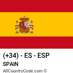 Spain Country and phone Codes : +34, ES, ESP