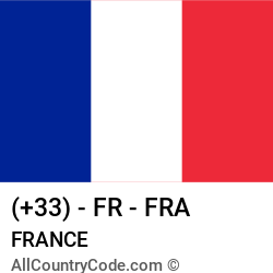 France 33 Fr Country Code Fra All Country Code