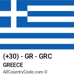 Greece Country and phone Codes : +30, GR, GRC