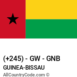 Guinea-Bissau Country and phone Codes : +245, GW, GNB