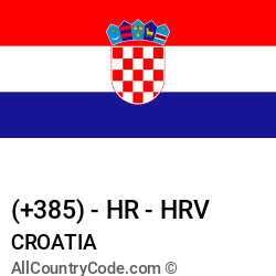 Croatia Country and phone Codes : +385, HR, HRV