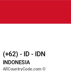 Indonesia Country and phone Codes : +62, ID, IDN