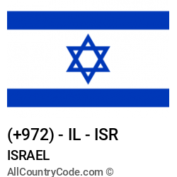 Israel Country and phone Codes : +972, IL, ISR