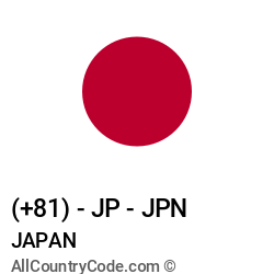 Japan Country and phone Codes : +81, JP, JPN