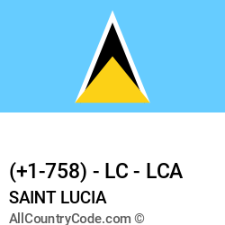 Saint Lucia Country and phone Codes : +1-758, LC, LCA