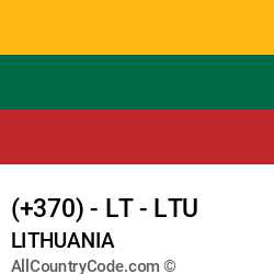 Lithuania Country and phone Codes : +370, LT, LTU