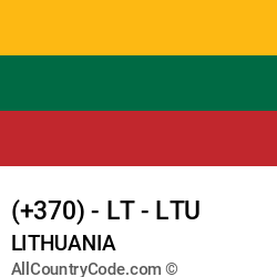 Lithuania Country and phone Codes : +370, LT, LTU Lithuania Country and phone Codes : +370, LT, LTU