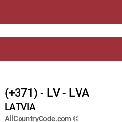 Latvia Country and phone Codes : +371, LV, LVA