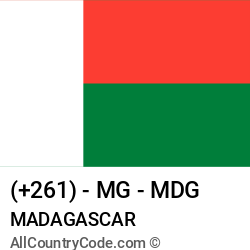 Madagascar Country and phone Codes : +261, MG, MDG