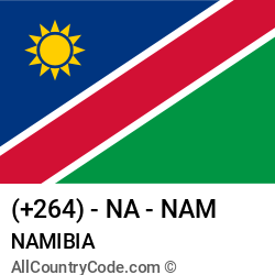 Namibia Country and phone Codes : +264, NA, NAM