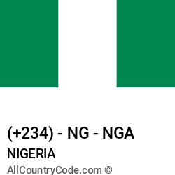 Nigeria Country and phone Codes : +234, NG, NGA