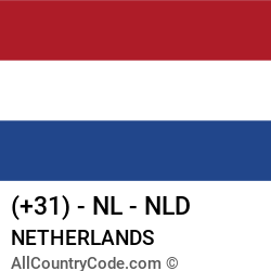 Netherlands Country and phone Codes : +31, NL, NLD