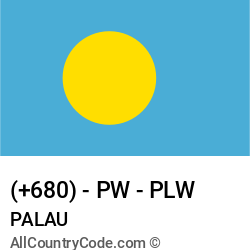 Palau Country and phone Codes : +680, PW, PLW