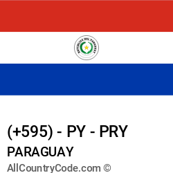 Paraguay Country and phone Codes : +595, PY, PRY Paraguay Country and phone Codes : +595, PY, PRY