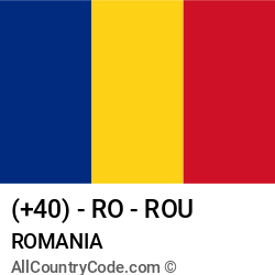 Romania 40 RO Country Code (ROU) | All Country Code