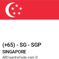 Singapore Country and phone Codes : +65, SG, SGP