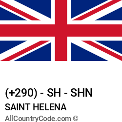 Saint Helena Country and phone Codes : +290, SH, SHN