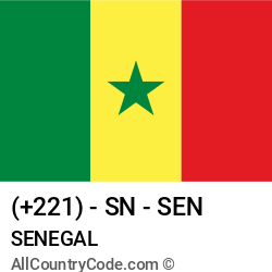 Senegal Country and phone Codes : +221, SN, SEN