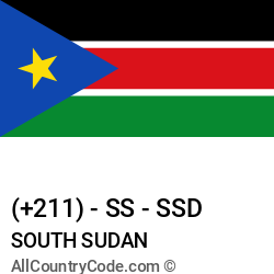 South Sudan Country and phone Codes : +211, SS, SSD