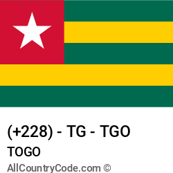 Togo Country and phone Codes : +228, TG, TGO Togo Country and phone Codes : +228, TG, TGO