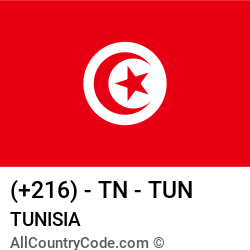Tunisia Country and phone Codes : +216, TN, TUN