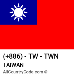 Taiwan Country and phone Codes : +886, TW, TWN
