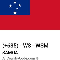 samoa country ws codes phone code