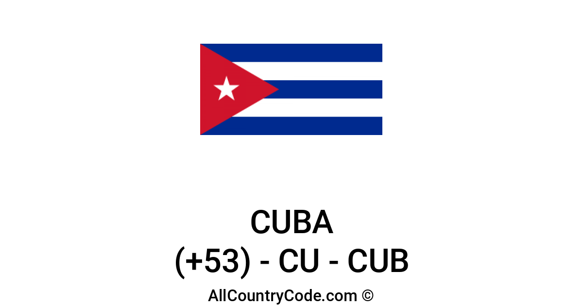 Cuba 53 Cu Country Code Cub All Cuba 53 Cu Country Code Cub All