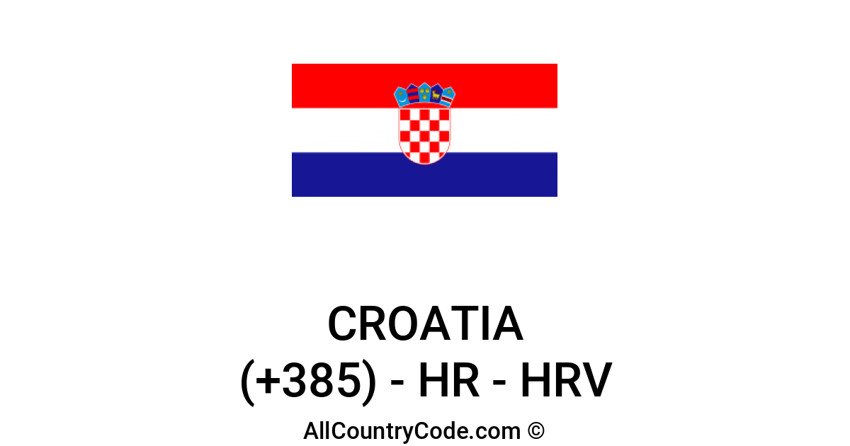 Croatia 385 HR Country Code (HRV) | All Country Code