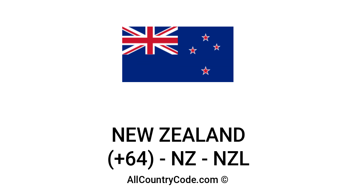 New Zealand 64 NZ Country Code (NZL) | All Country Code