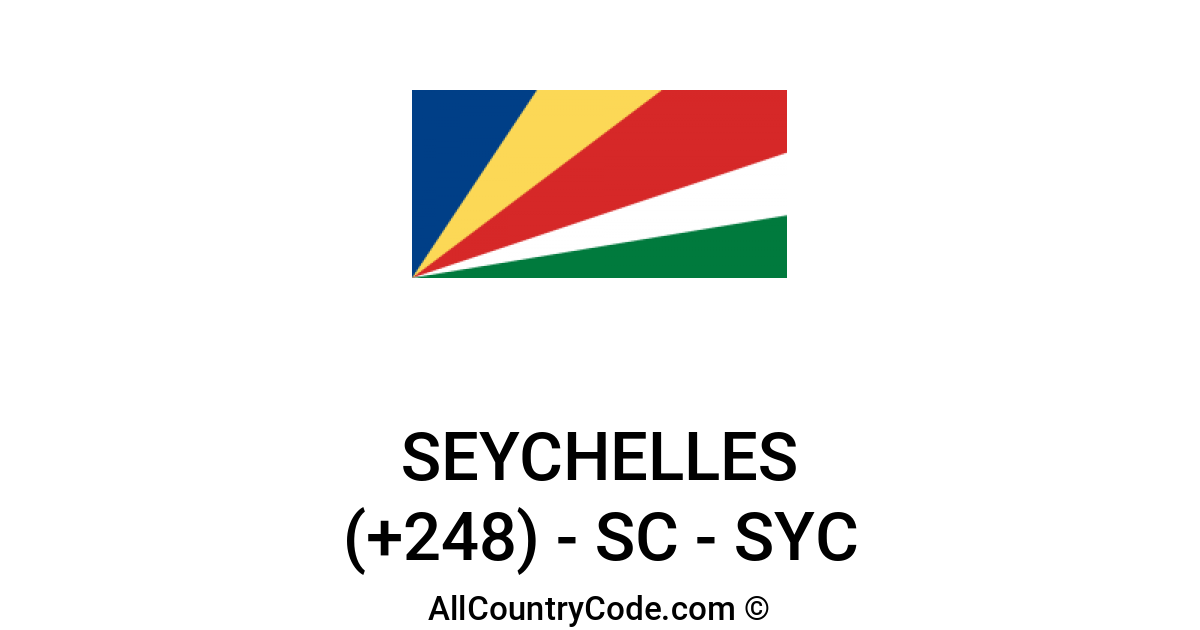 Seychelles 248 Sc Country Code Syc All Country Code