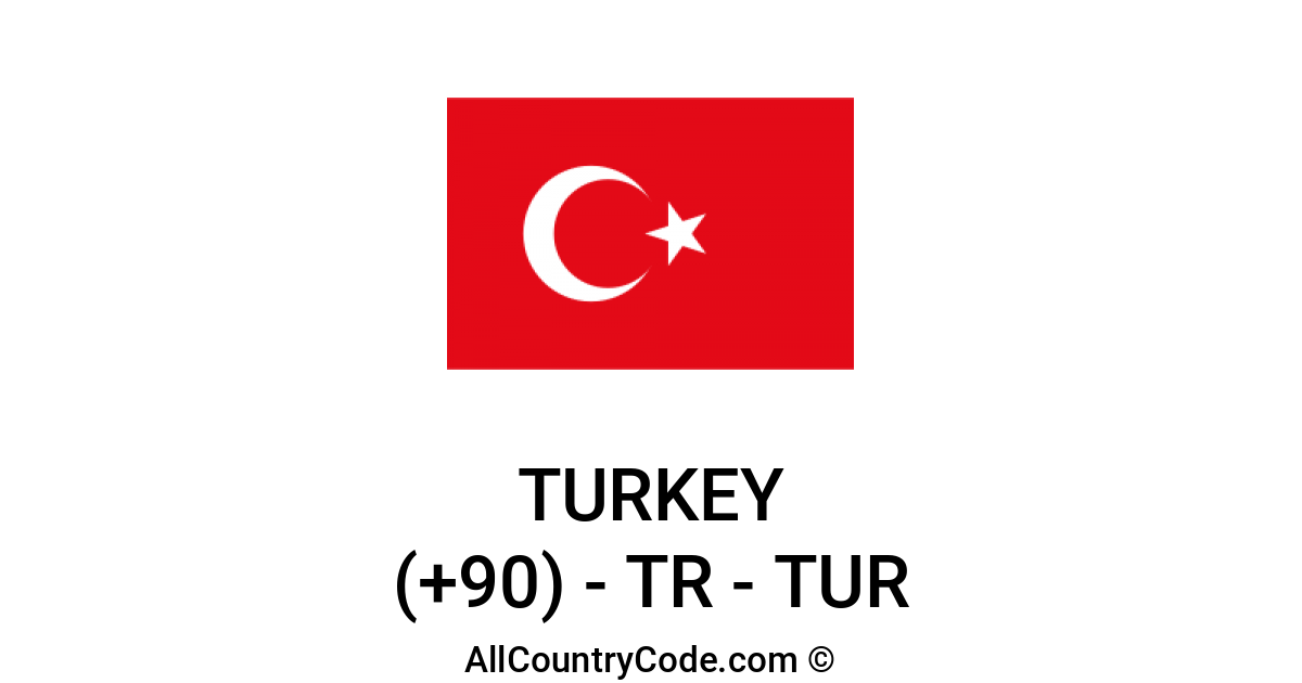 Turkey 90 TR Country Code TUR All Country Code