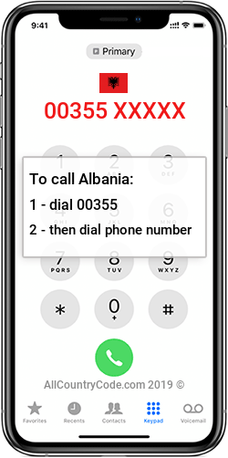 Albania 355 Country Code AL ALB