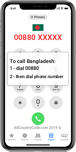 Bangladesh 880 Country Code BD BGD