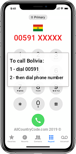 Bolivia 591 Country Code BO BOL