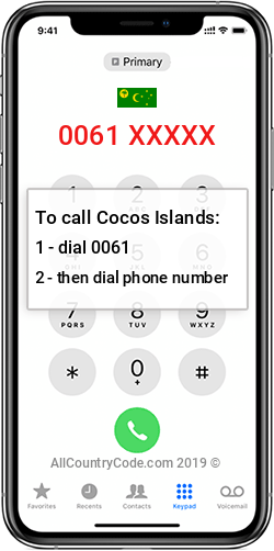 Cocos Islands 61 Country Code CC CCK