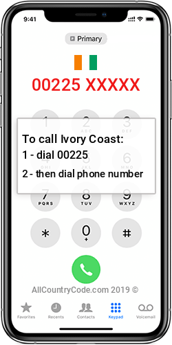 Ivory Coast 225 Country Code CI CIV Ivory Coast 225 Country Code CI CIV