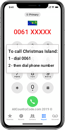 Christmas Island 61 Country Code CX CXR