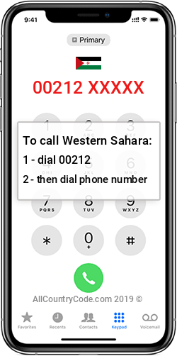Western Sahara 212 Country Code EH ESH
