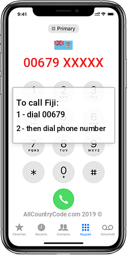 Fiji 679 Country Code FJ FJI