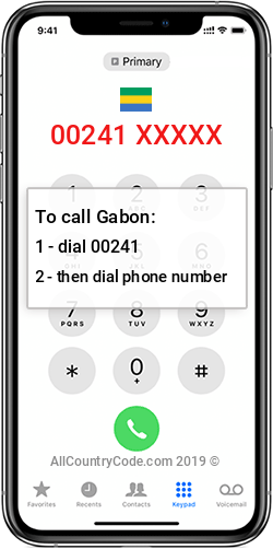 Gabon 241 Country Code GA GAB