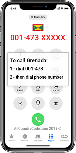 Grenada 1-473 Country Code GD GRD