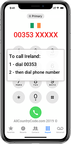 Ireland 353 Country Code IE IRL