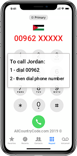 Jordan 962 JO Country Code (JOR) | All 