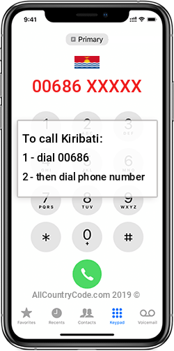 Kiribati 686 Country Code KI KIR