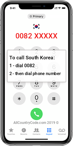 South Korea 82 Country Code KR KOR